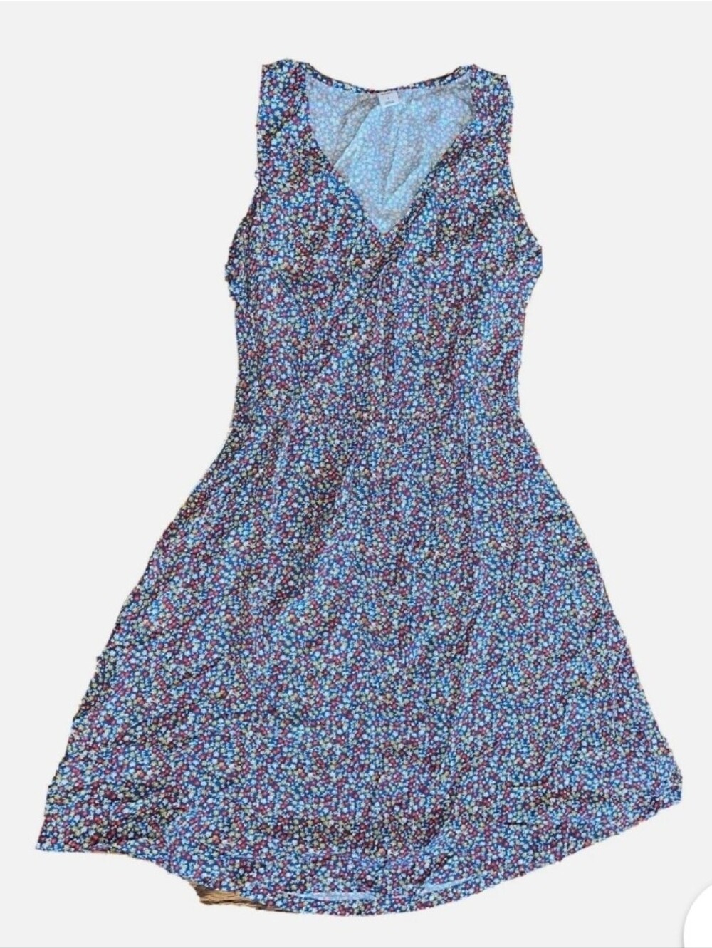 Old Navy Blue Floral Sleeveless V-Neck Midi Dress
